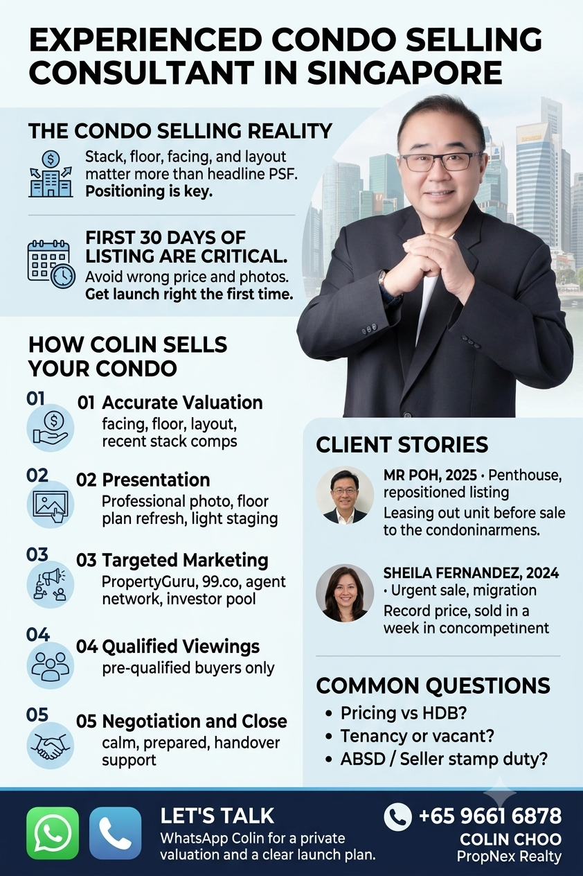 Experienced condo selling consultant in Singapore, Colin Choo